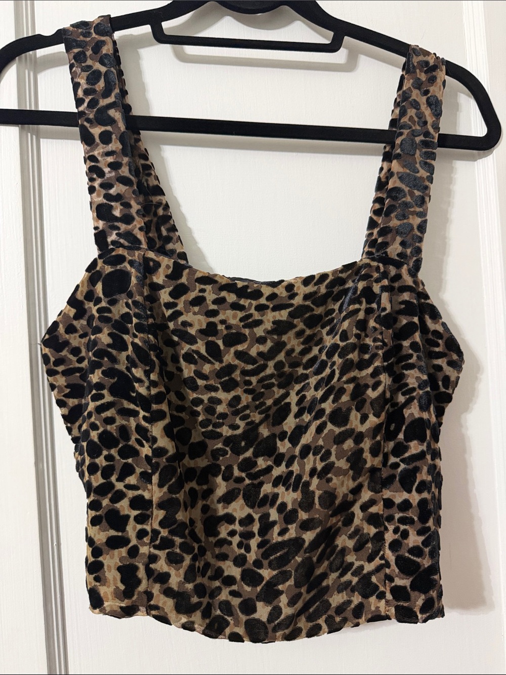 Rachel Zoe Leopard Print Crop Top in Brown and Black